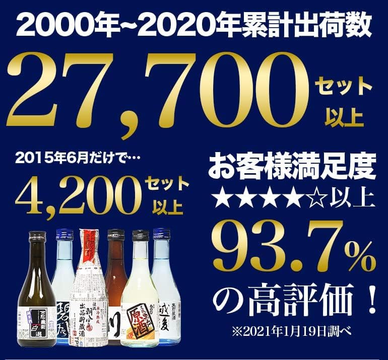 Amazon.co.jp: 日本酒 飲み比べ セット 6本 300ml×6本 [ モンド
